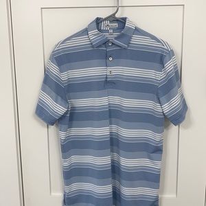 Blue and white striped Peter Millar shirt (S)